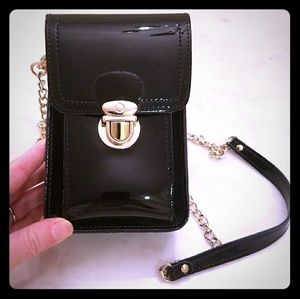 Black Patent Leather Shoulder Bag